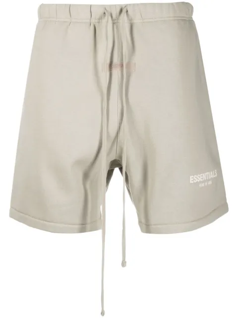 FEAR OF GOD ESSENTIALS logo-patch track shorts Green 160BT212004F