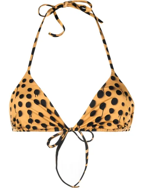 DSQUARED2 leopard-print halterneck bikini top Neutrals D6BX63200ISA01