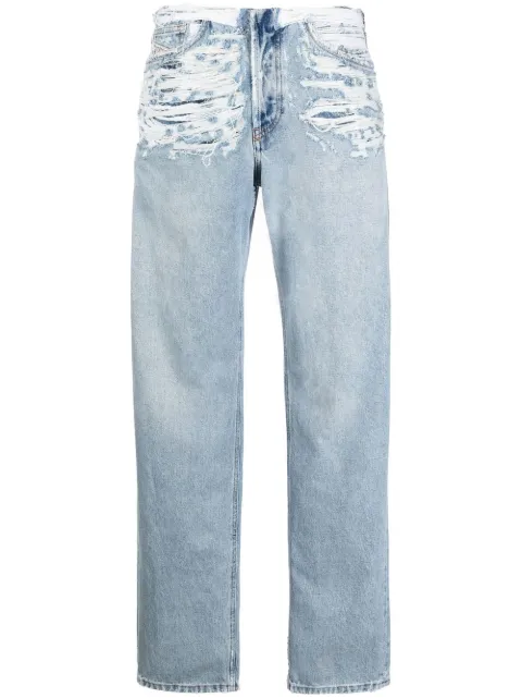 Diesel mid-rise ripped-detail jeans Blue A09497007N7
