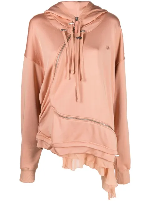 Diesel F-Banazip asymmetric hoodie Neutrals A072760GRAX