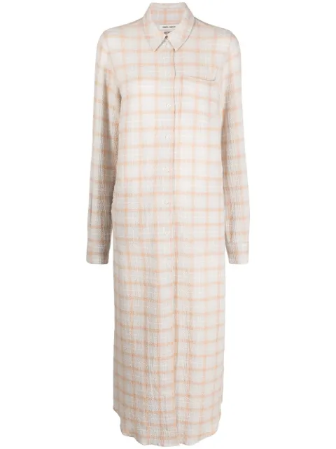 Henrik Vibskov curry-check print shirt dress Grey AW22F307