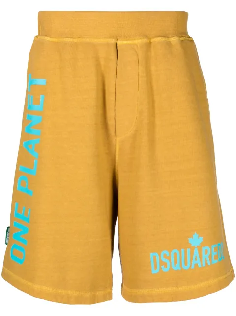 DSQUARED2 logo-print track shorts Orange S78MU0034S25535