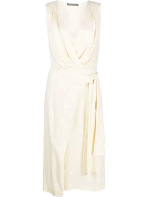 Alberta Ferretti wrap-style midi dress Neutrals A04420130