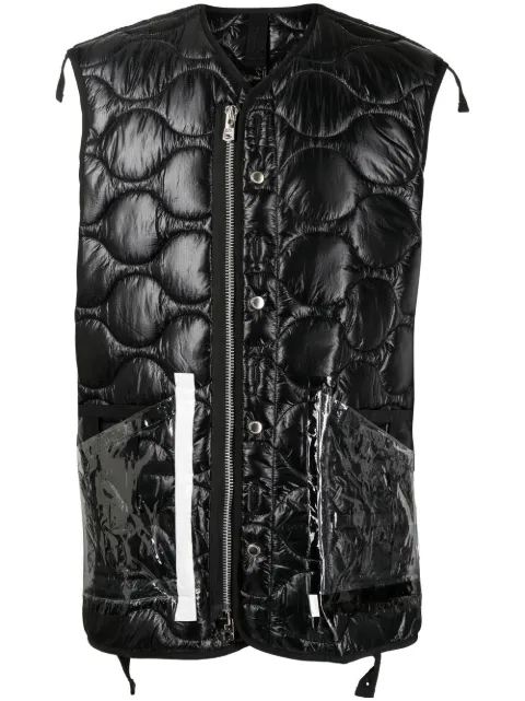 Takahiromiyashita The Soloist quilted transparent pocket gilet Black SJ0011