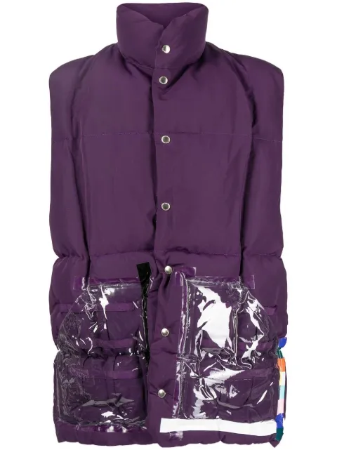 Takahiromiyashita The Soloist quilted funnel neck gilet Purple SJ0010