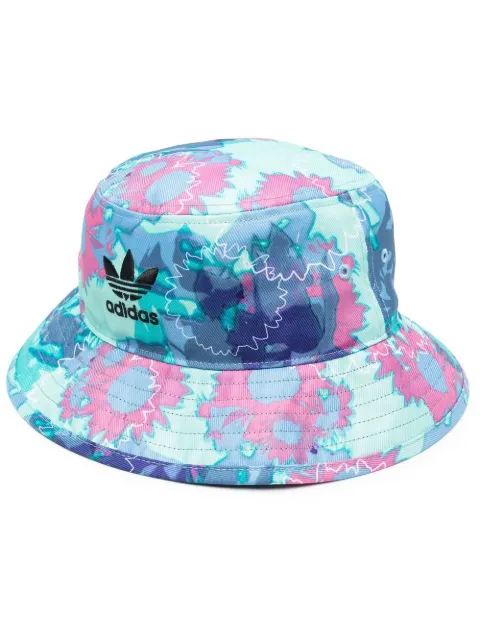 adidas floral-print Trefoil bucket hat Blue HE2149