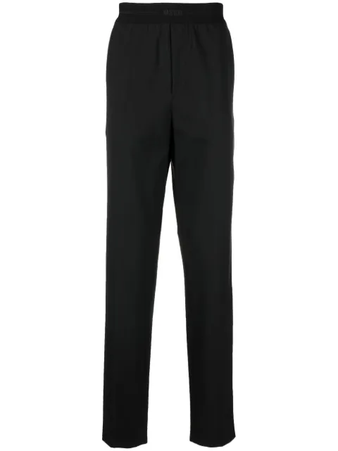 MSGM logo-waistband straight-leg trousers Black 3340MP03227603