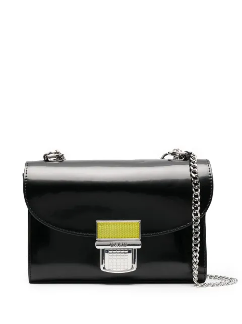 MSGM Brushed faux leather crossbody bag Black 3341MDZ81386