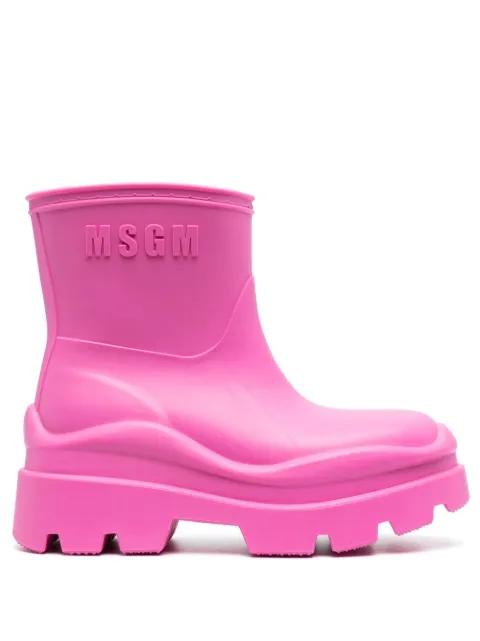 MSGM lug-sole rain boots Pink 3341MDS101406