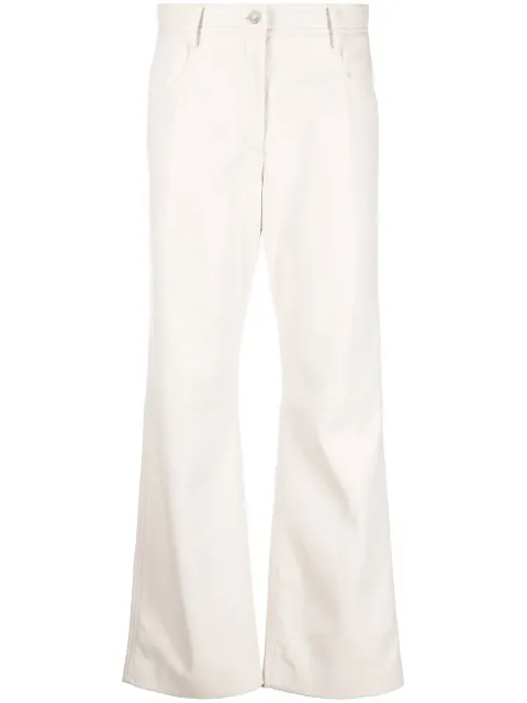 MSGM high-waisted faux-leather trousers Neutrals 3341MDP24227615