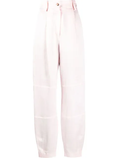 The Mannei Volterra high-waisted satin trousers Pink RE22TMVOLTERRAPANTS