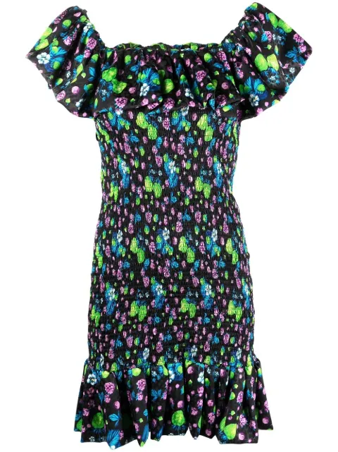 MSGM Amazing Berries jacquard mini dress Black 3242MDA126A227353