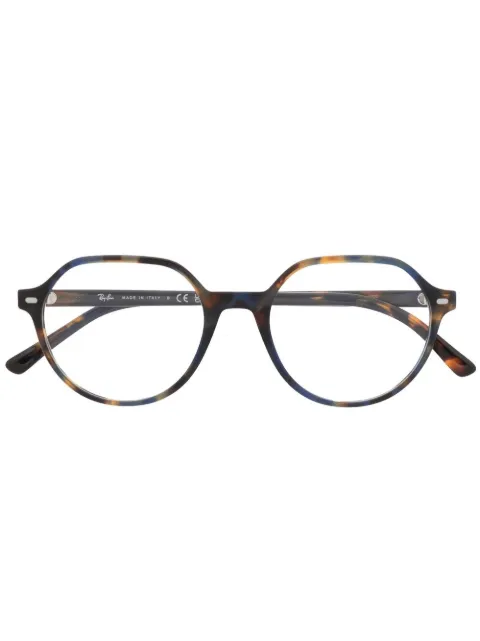 Ray-Ban round-frame optical glasses Brown RB5395