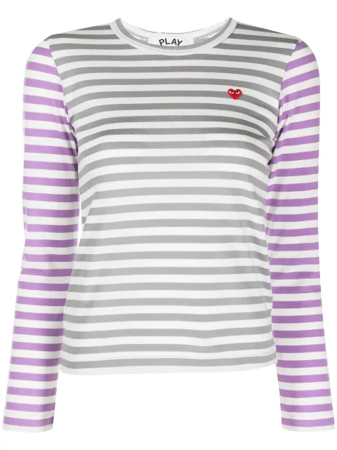 Comme Des Garçons Play heart-patch cotton T-shirt Grey P1T317