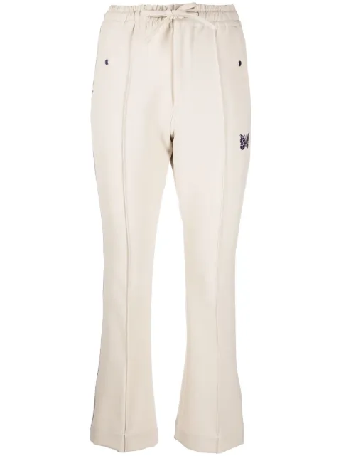 Needles piping logo-embroidered flared track pants Neutrals KP072