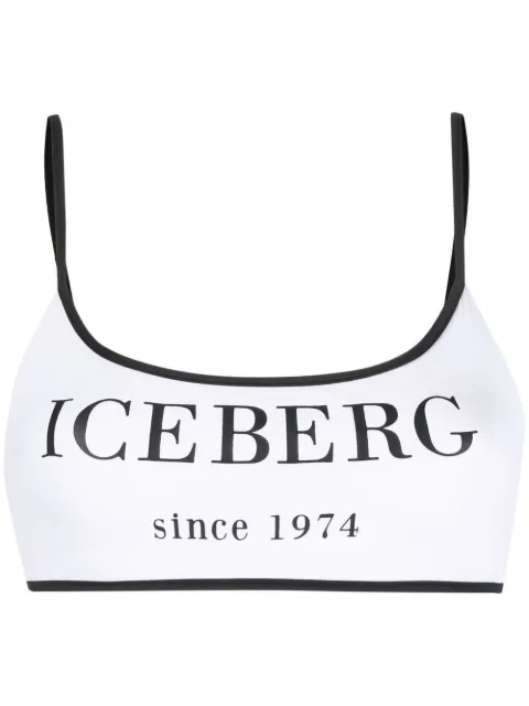 Iceberg logo-print bikini top White ICE2WTP01