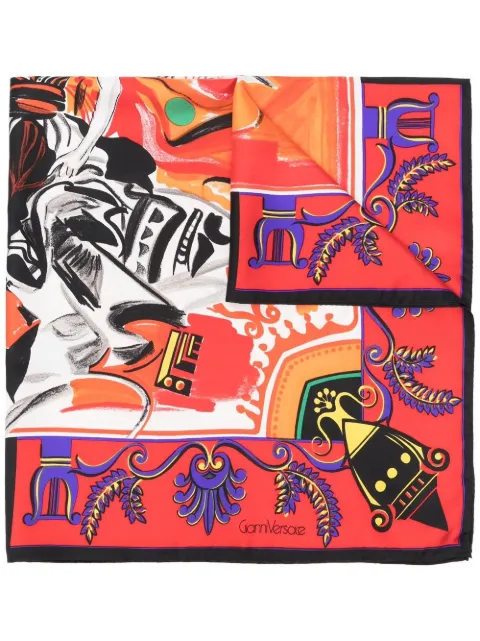 Versace Pre-Owned 1990s graphic-print silk scarf Red HOLAVER108