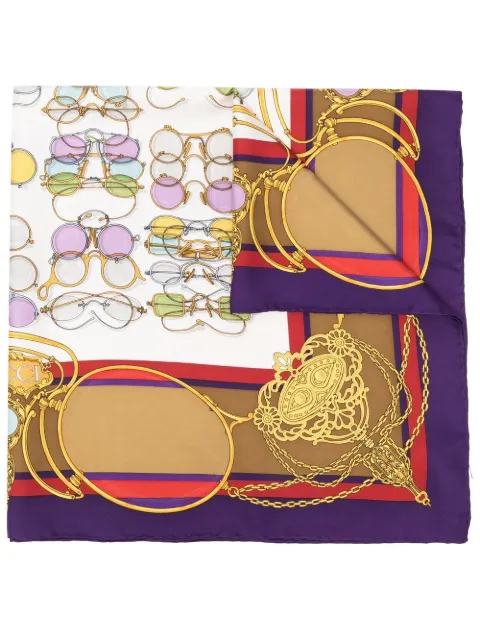 Gucci Pre-Owned 1990s sunglass-print silk scarf Purple HOLAGUC101