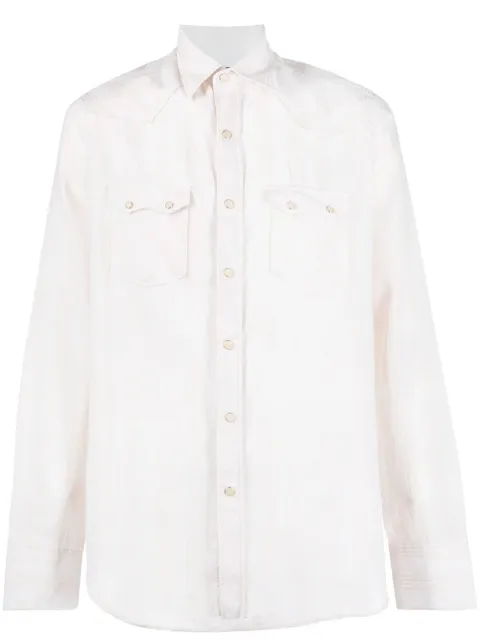 Lardini striped flap-pockets shirt Neutrals EMSERGIOEMC1500