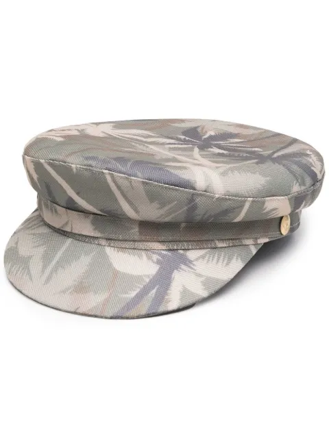 Manokhi palm tree print cap Green MANO382MHGFA552TROPICAL