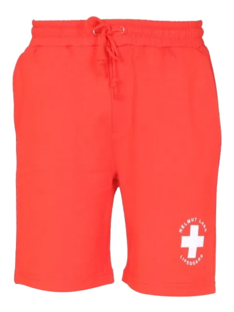 Helmut Lang drawstring graphic shorts Red M01HM207