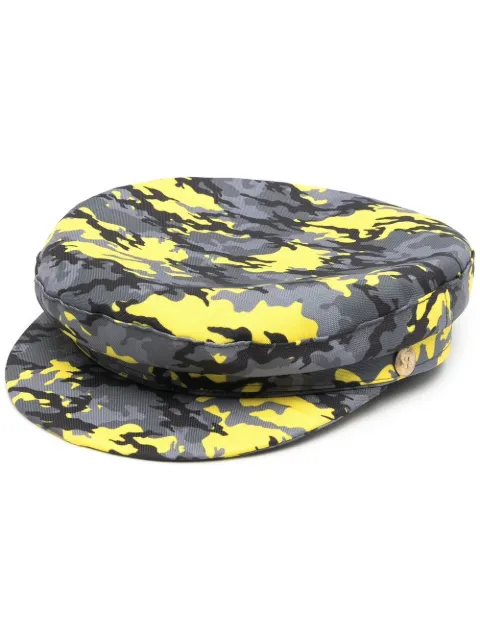 Manokhi camouflage print cap Grey MANO382MHGFA552ARMYYELLOW