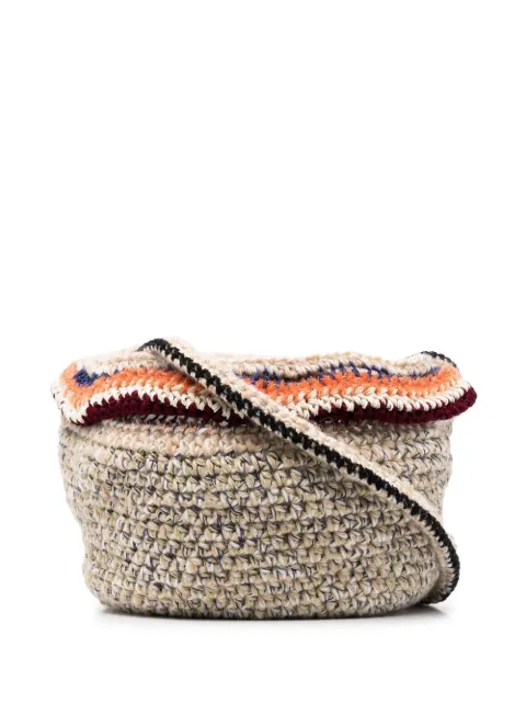 VITELLI chunky-knit wool shoulder bag Neutrals OKT020TUNISIANLOCK