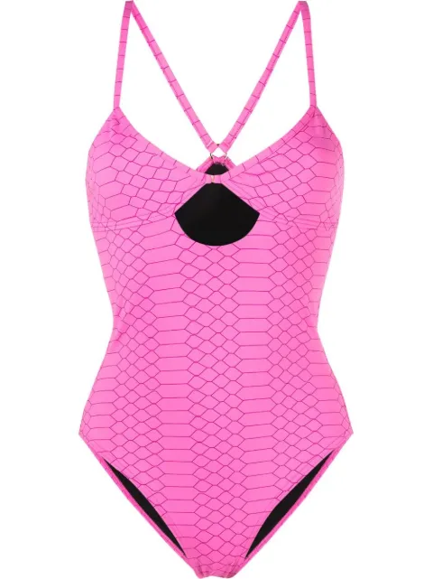 Zadig&Voltaire snake-print cut-out swimsuit Pink I6O0196
