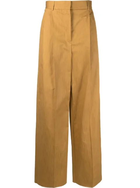 Ferragamo high-waisted wide leg trousers Neutrals 752129