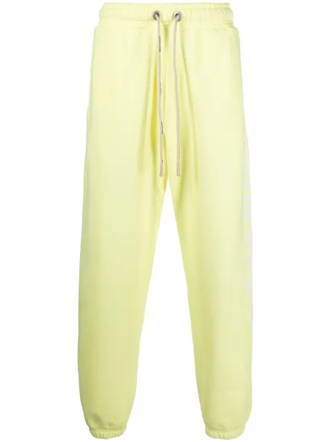 Palm Angels logo-print track pants Yellow PMCH011S22FLE0036565