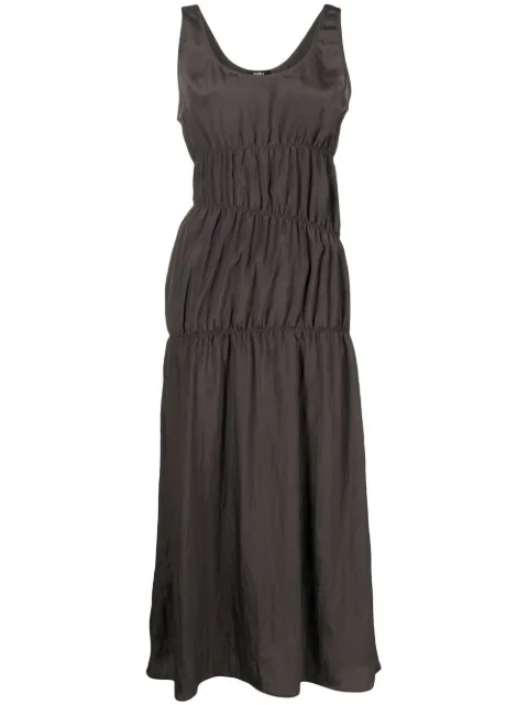 Goen.J ruched-detail midi dress Grey GNJ22SSDS12