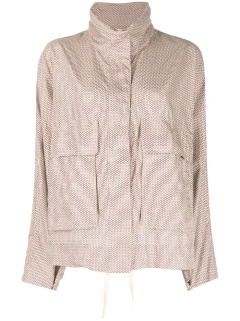 Goen.J geometric print windbreaker jacket Neutrals GNJ22SSJK08