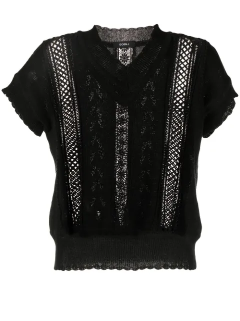 Goen.J V-neck sleeveless jumper Black GNJ22SSKN04