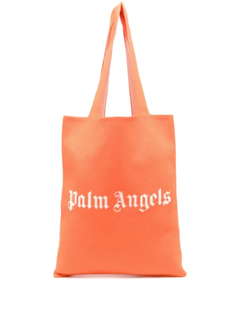 Palm Angels logo print shopper Orange PWNA041S22KNI0012001