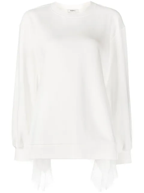 Goen.J lace trim sweatshirt White GNJ22SST16