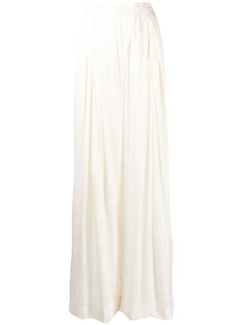 Goen.J wide-leg pleated trousers White GNJ22SSPT03