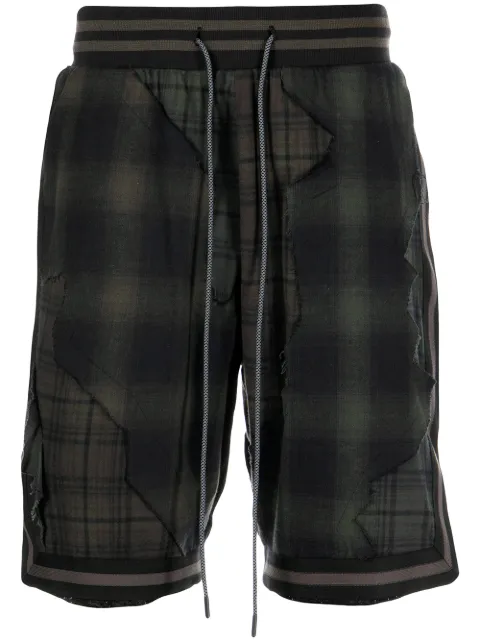 Mostly Heard Rarely Seen plaid drawstring basketball shorts Black MH08BBBS03