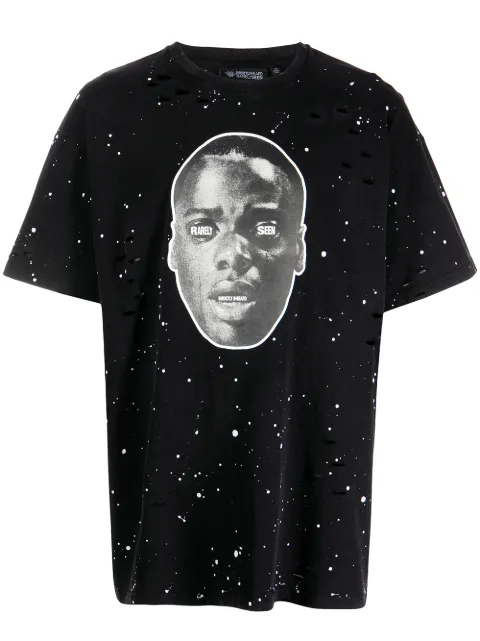 Mostly Heard Rarely Seen Ge Out paint-splatter T-shirt Black MH08BBT05