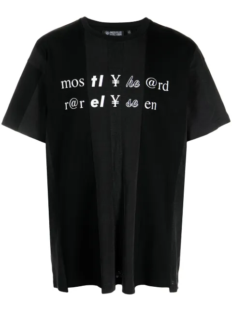 Mostly Heard Rarely Seen text print cottonT-shirt Black MH08BBT01