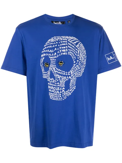 Haculla skull-print T-shirt Blue HA08BBT04