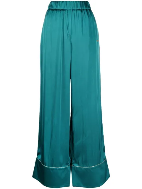 Off-White high-waisted palazzo trousers Green OWCA125T22FAB0025876