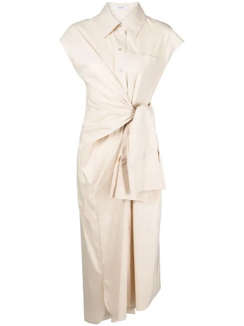 Goen.J tied-waist midi dress Neutrals GNJ22SSDS04