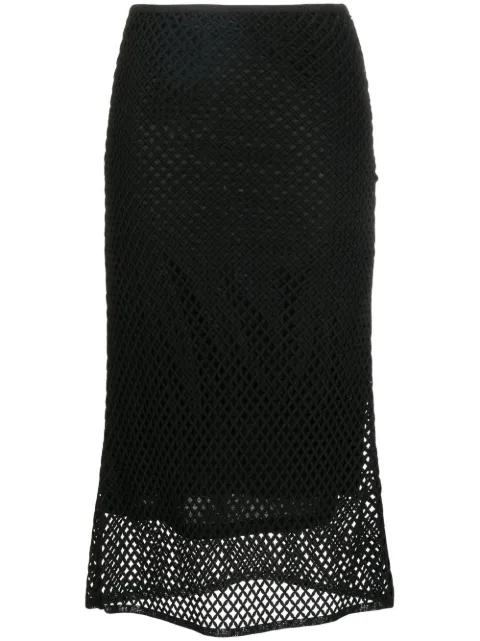 Goen.J A-line mid-length skirt Black GNJ22SSSK08
