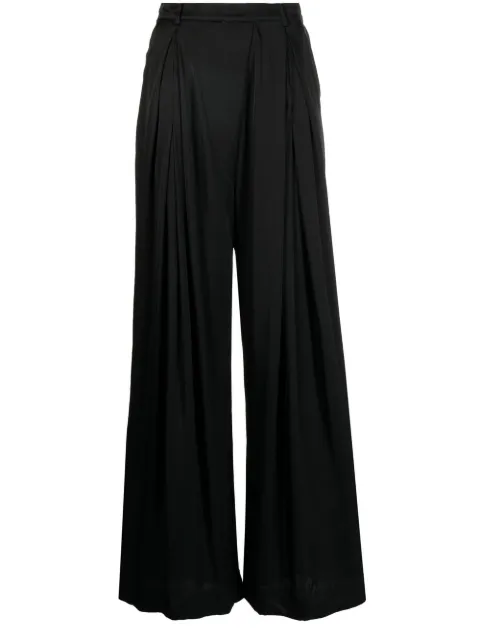 Goen.J wide-leg pleated trousers Black GNJ22SSPT03