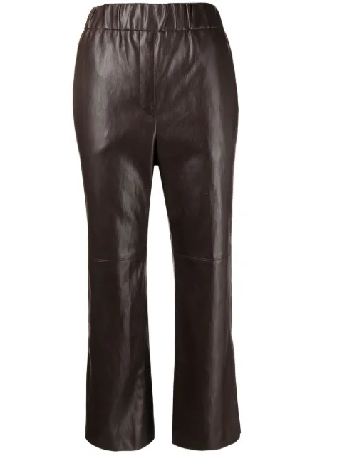 Goen.J high waist cropped trousers Brown GNJ22SSPT02
