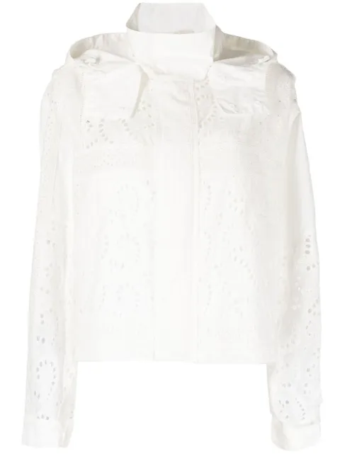 Goen.J cropped hooded jacket White GNJ22SSJK05