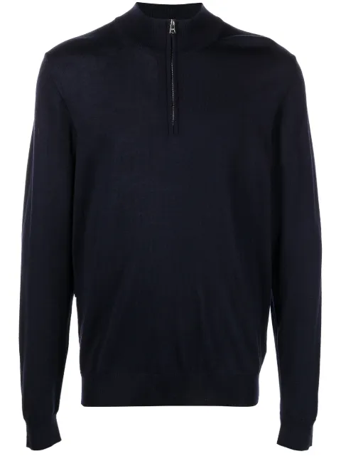 Orlebar Brown half-zip merino sweater Blue 275576