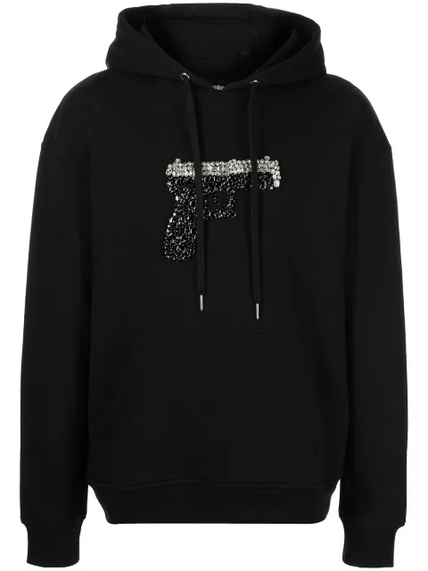 God's Masterful Children Triggered crystal-embellished hoodie Black GMC08BBKHS09