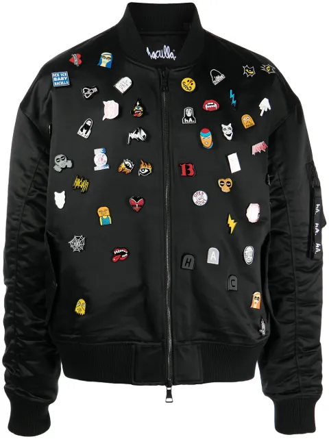 Haculla decorative pin-detail bomber jacket Black HA08BBX02