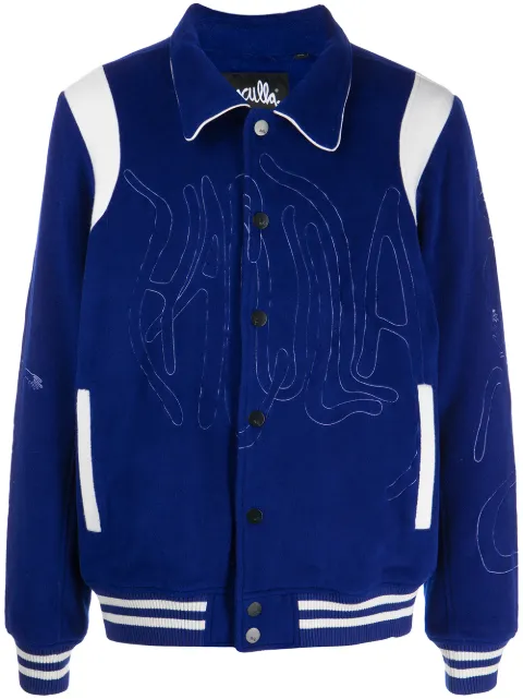 Haculla embroidered-logo shirt jacket Blue HA08BBX06